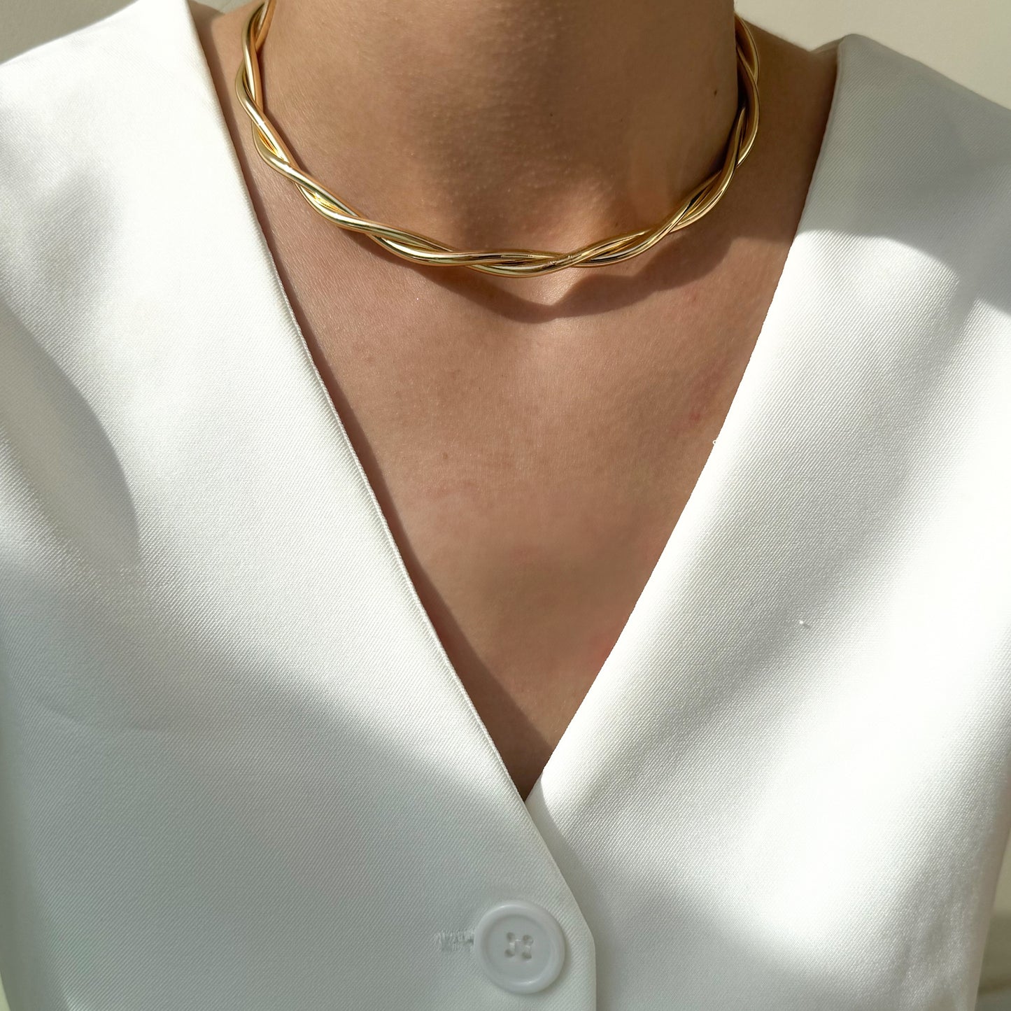 Choker Colar Entrelacé Dourado